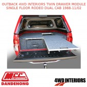 OUTBACK 4WD INTERIORS TWIN DRAWER MODULE SINGLE FLOOR RODEO DUAL CAB 1988-11/02